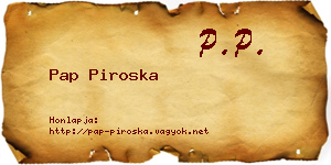 Pap Piroska névjegykártya